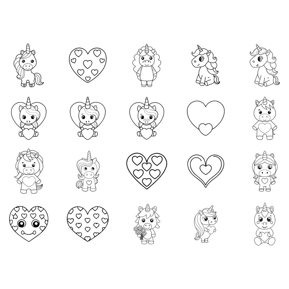 Unicorn Valentine Svg Bundle 0