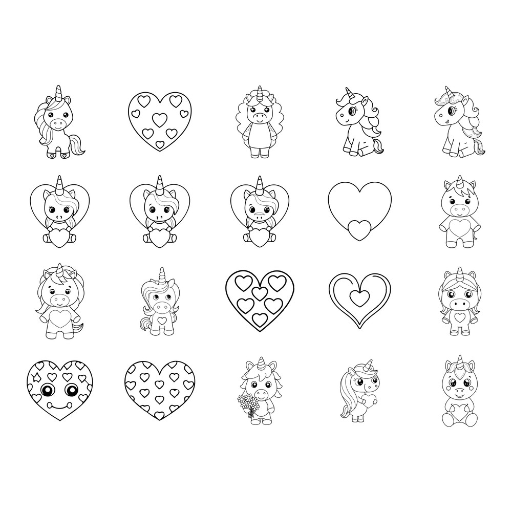 Unicorn Valentine Svg Bundle 1