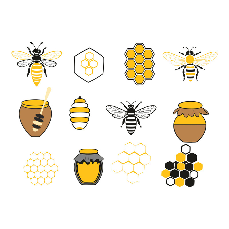 Honey Bee Svg Honeycomb Svg Honey Pot Bundle 0