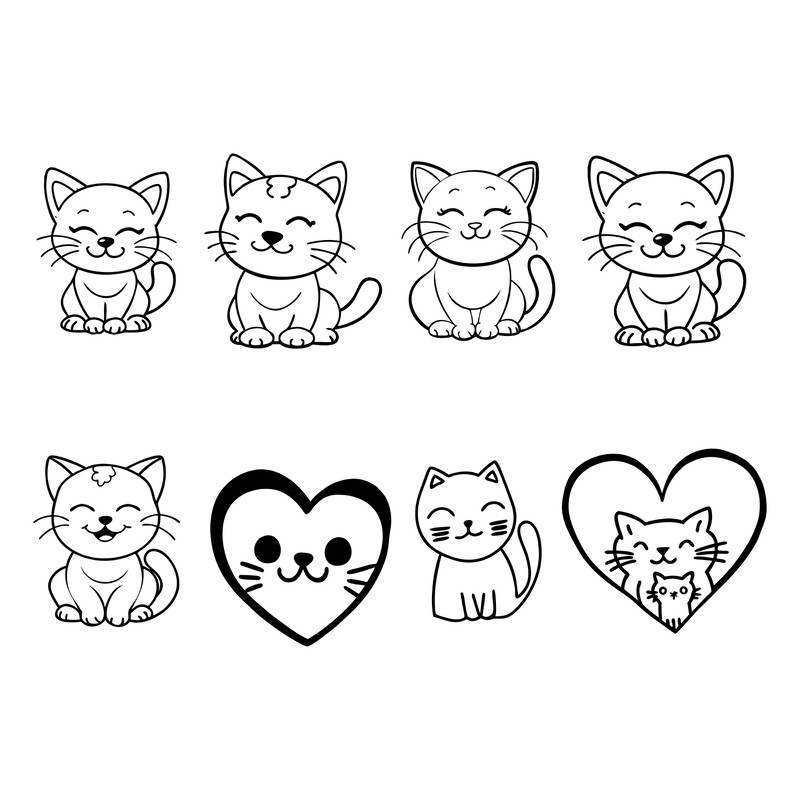 Cat Svg Heart Hand Svg Bundle 1