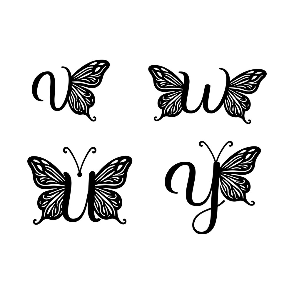 Butterfly Monogram Alphabet SVG 1