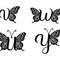 Butterfly Monogram Alphabet SVG 1