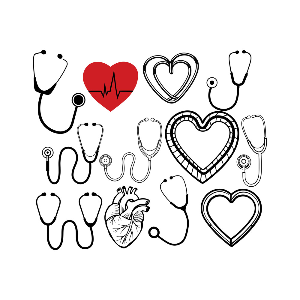 Heart Stethoscope SVG Bundle 0