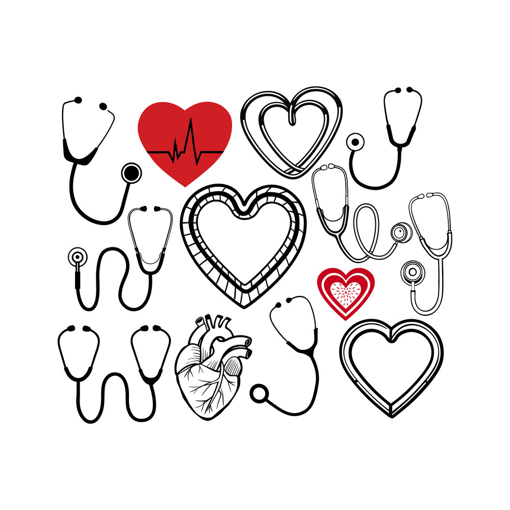 Heart Stethoscope SVG Bundle 1