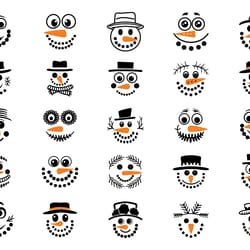 snowman face svg bundle