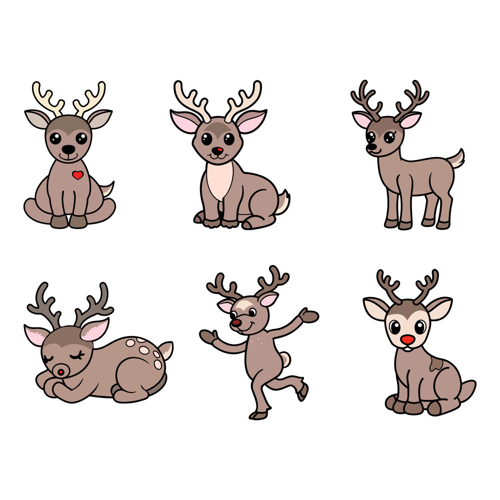 Cute Reindeer SVG Bundle 1