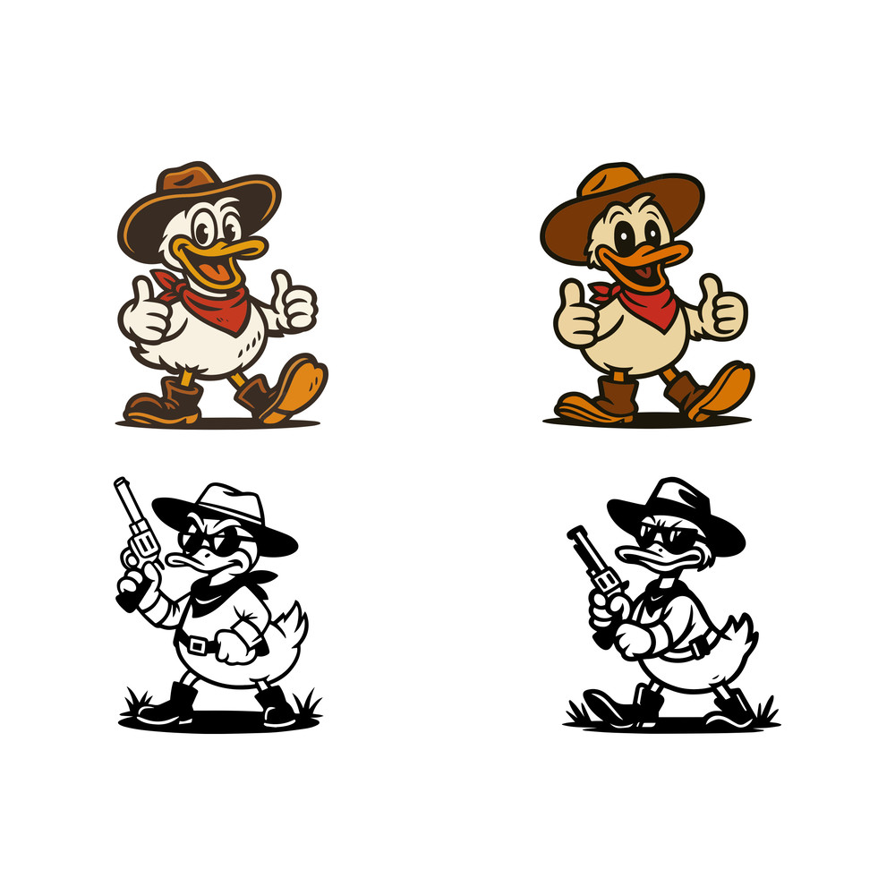Duck Cowboy Svg Bundle 1