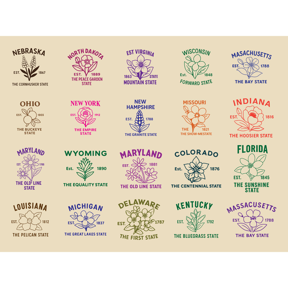 State Flower SVG Bundle 0