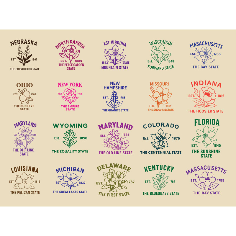 State Flower SVG Bundle 0