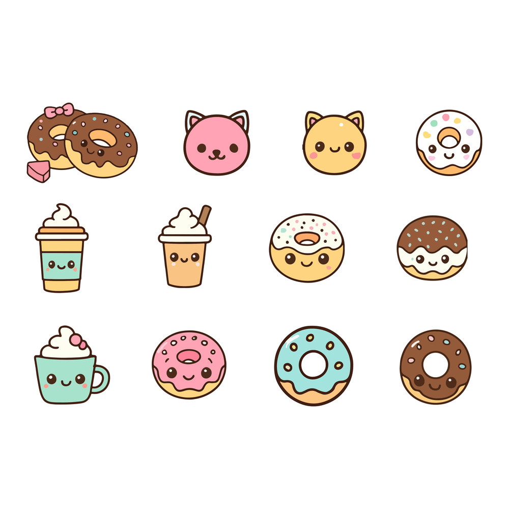 Kawaii Cute Donut SVG Bundle 1