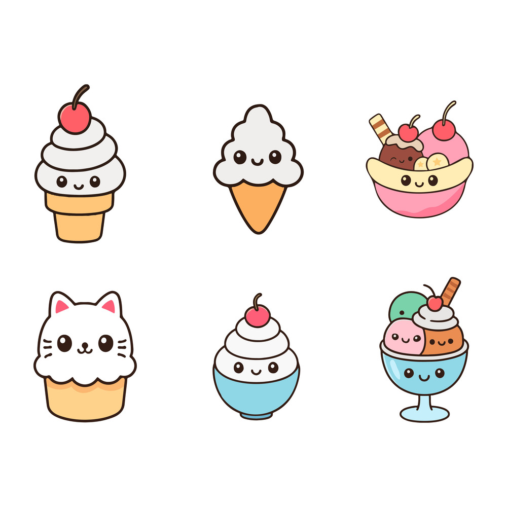 Kawaii Cute Ice Cream SVG Bundle 1