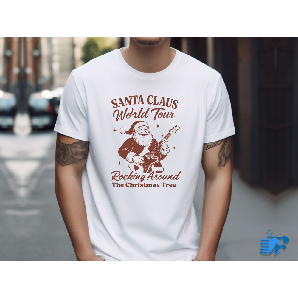 Retro Santa Claus World Tour Rocking Around The Christmas Tree 1