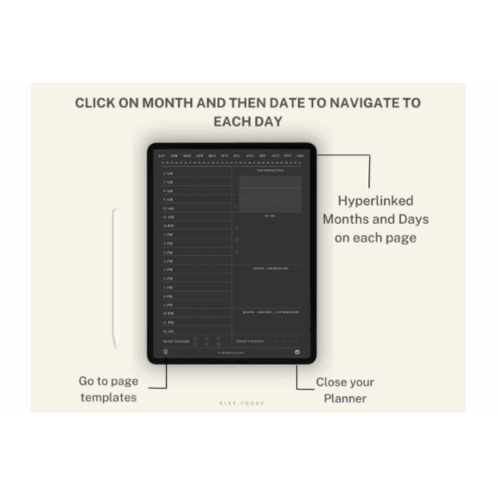 Digital Daily Planner 2025 2026  Undated Goodnotes Planner Daily Planner Weekly Planner Notability  3