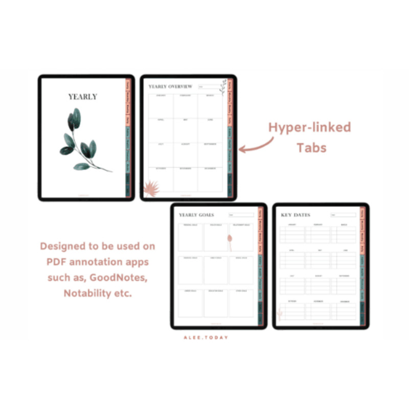 Deep Blue Undated Digital Planner 2025 2026  Undated Goodnotes Planner Daily Planner Weekly Planner 1