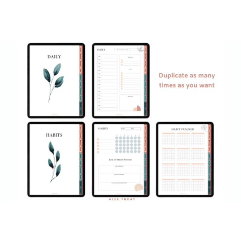 Deep Blue Undated Digital Planner 2025 2026  Undated Goodnotes Planner Daily Planner Weekly Planner 3