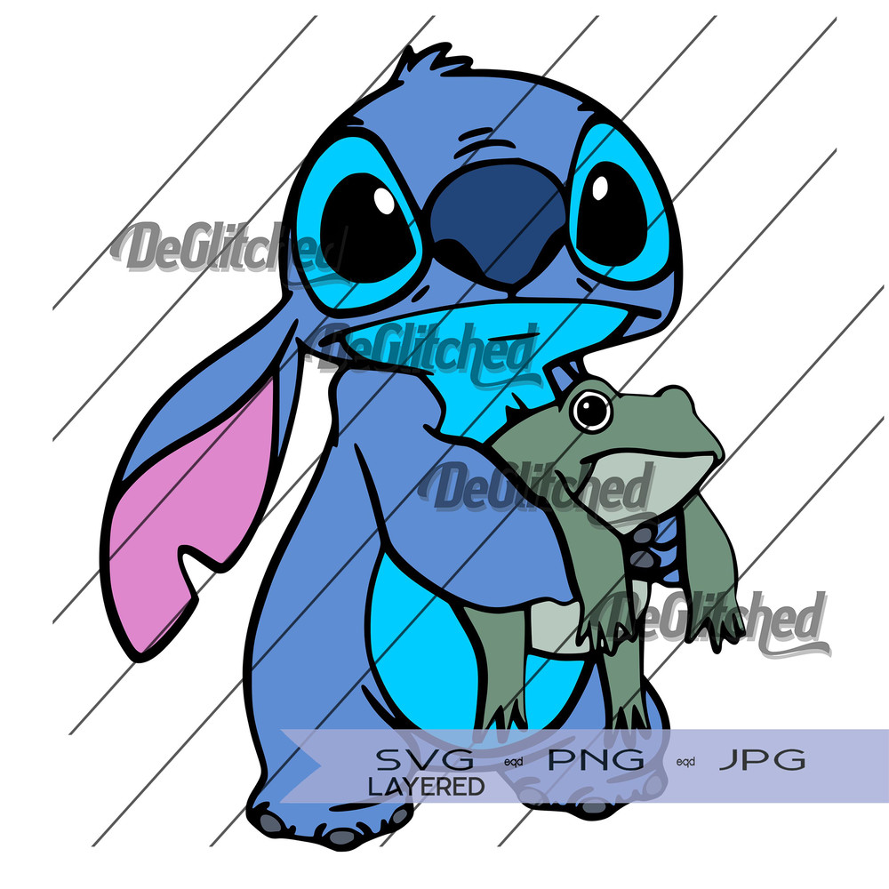 Stitch Holding Froggie SVG PNG JPG Digital Download 0
