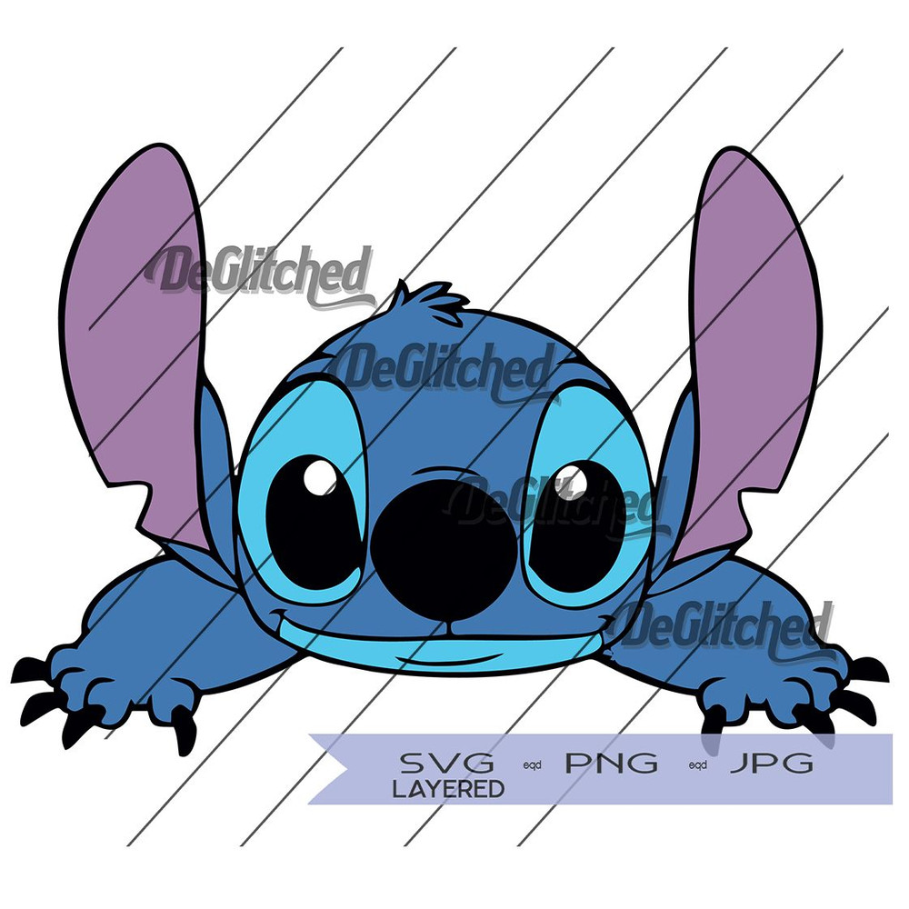 Stitch Peeking Out SVG PNG JPG Digital Download 0