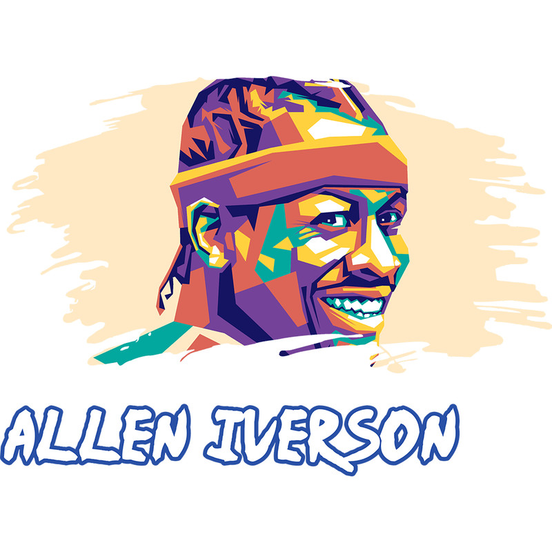 Allen Iverson Retro PNG Sublimation Digital Download 0