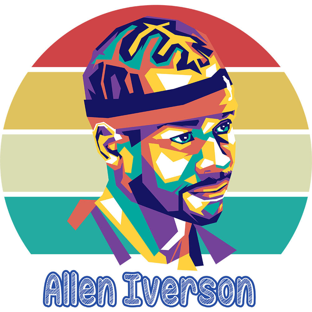 Allen Iverson1 Retro PNG Sublimation Digital Download 0