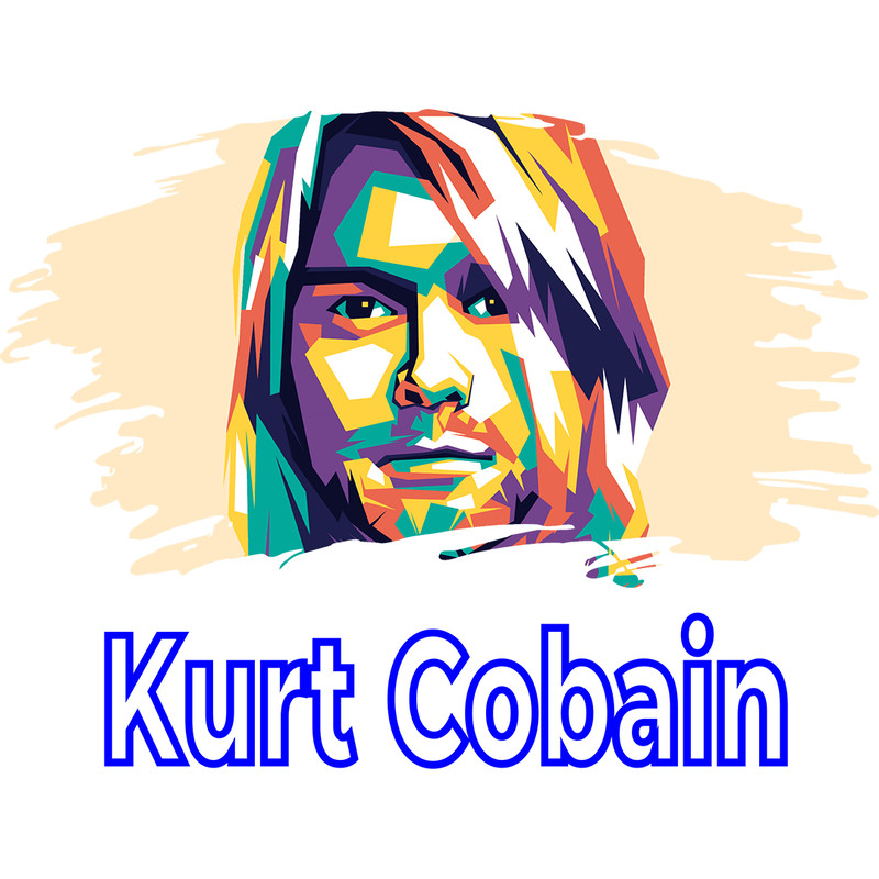 Kurt Cobain1  Retro PNG Sublimation Digital Download 0