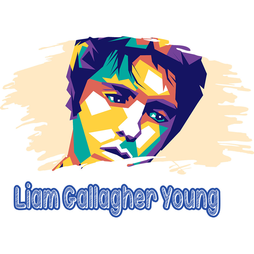 Liam Gallagher Young1  Retro PNG Sublimation Digital Download 0