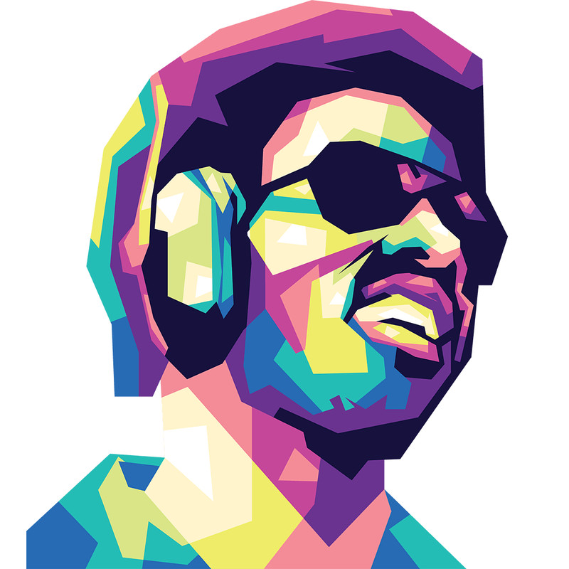 Stevie Wonder 5 Retro PNG Sublimation Digital Download 0