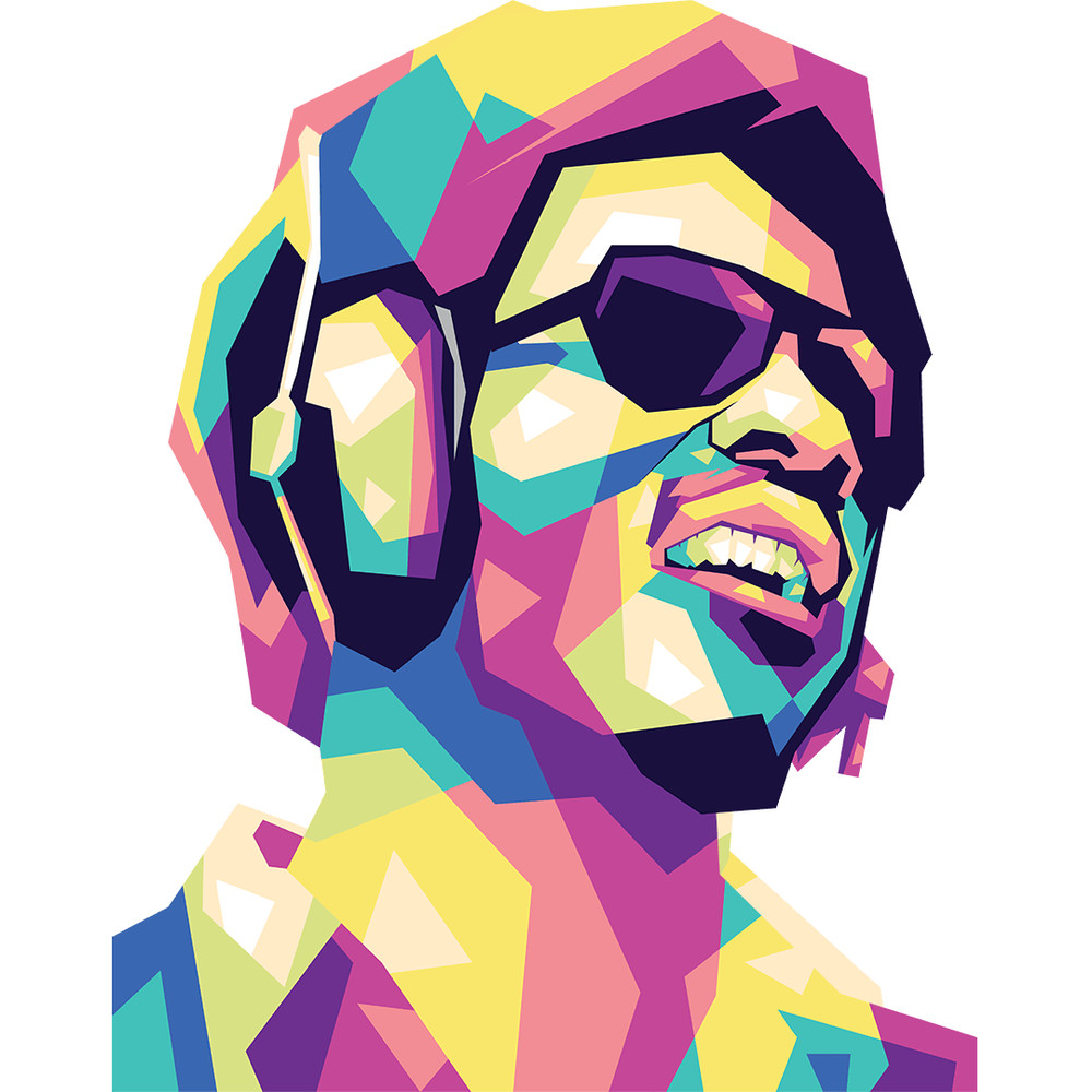 Stevie Wonder 7 Retro PNG Sublimation Digital Download 0