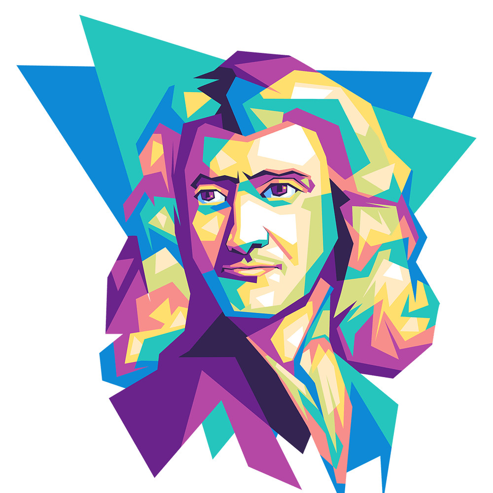 Isaac Newton Retro Retro PNG Sublimation Digital Download 0