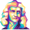 Isaac Newton Retro PNG Sublimation Digital Download 0