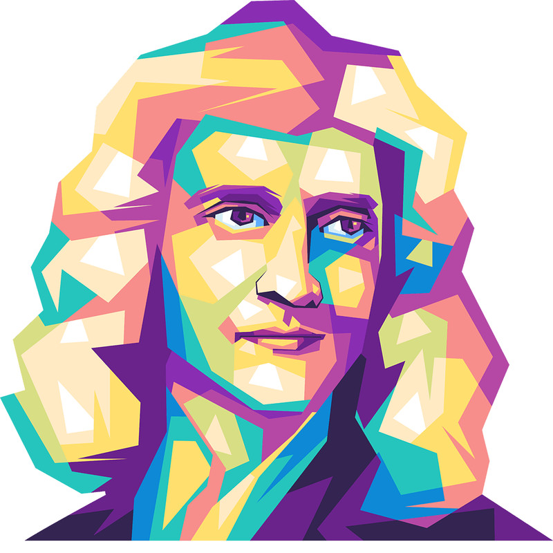 Isaac Newton Retro PNG Sublimation Digital Download 0