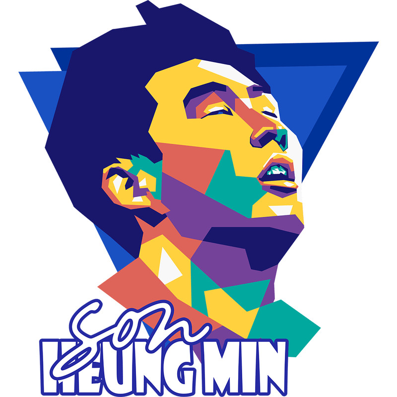 Son Heung Min Retro PNG Sublimation Digital Download 0