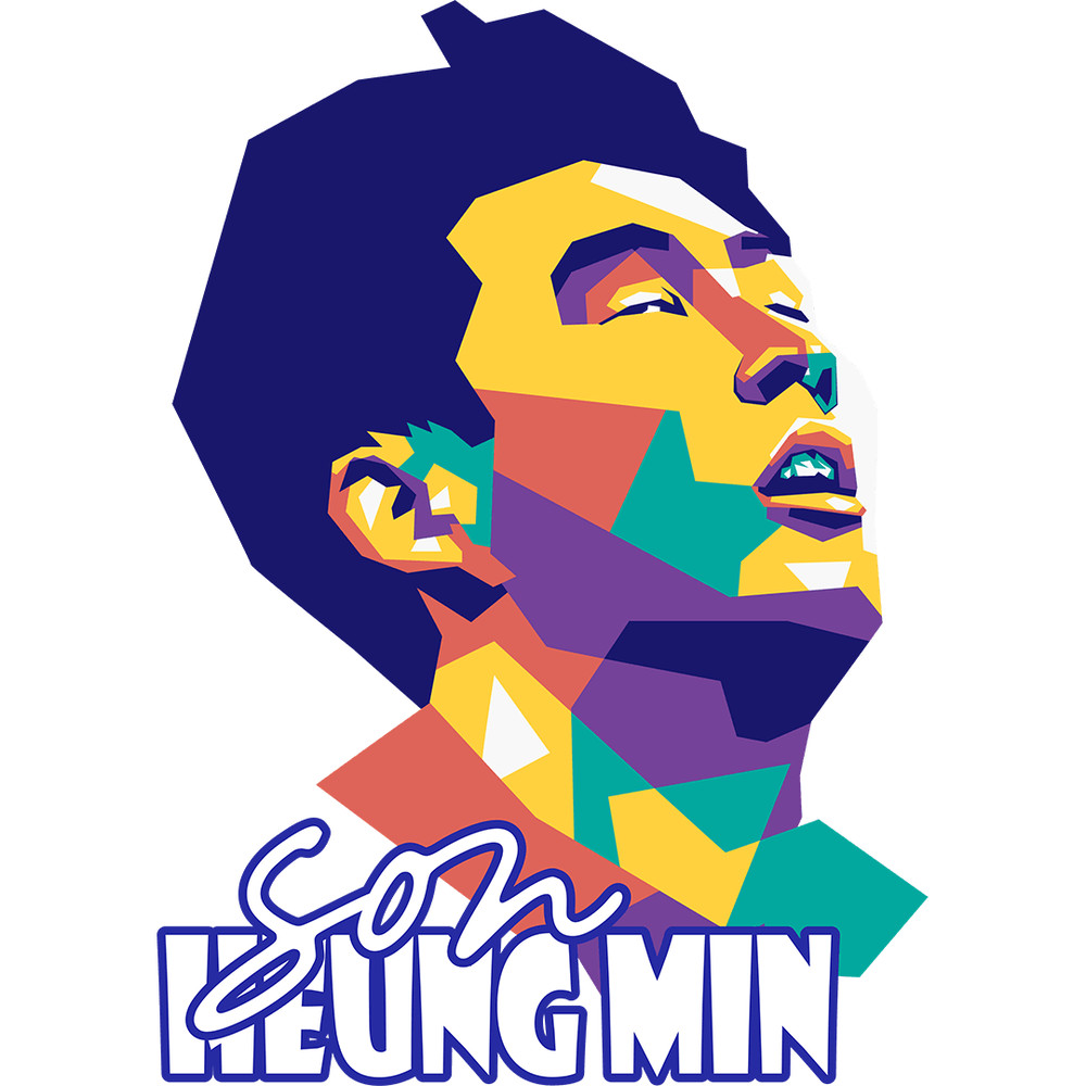 Son Heung Min2 Retro PNG Sublimation Digital Download 0