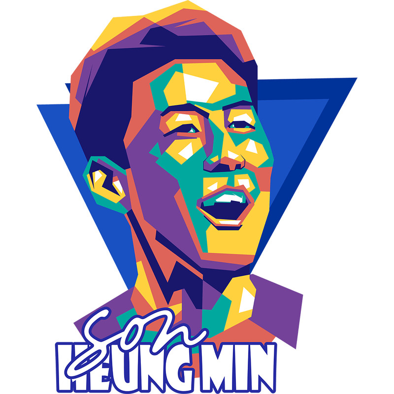 Son Heung Min3 Retro PNG Sublimation Digital Download 0