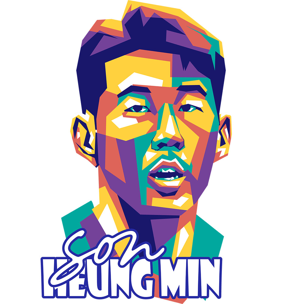 Son Heung Min8 Retro PNG Sublimation Digital Download 0