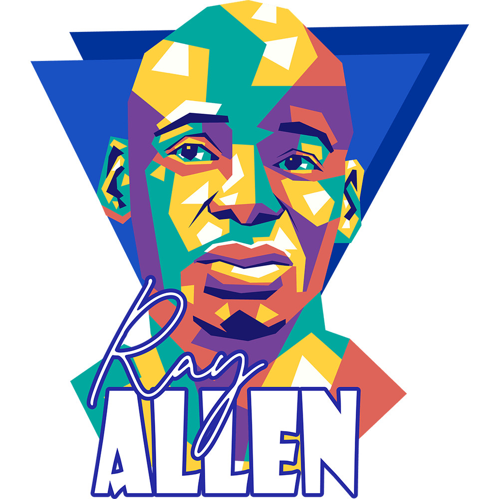 Ray Allen Retro PNG Sublimation Digital Download 0