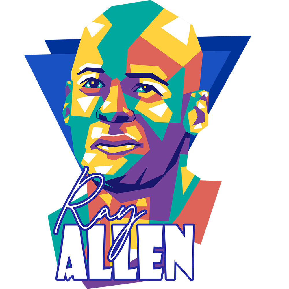 Ray Allen6 Retro PNG Sublimation Digital Download 0