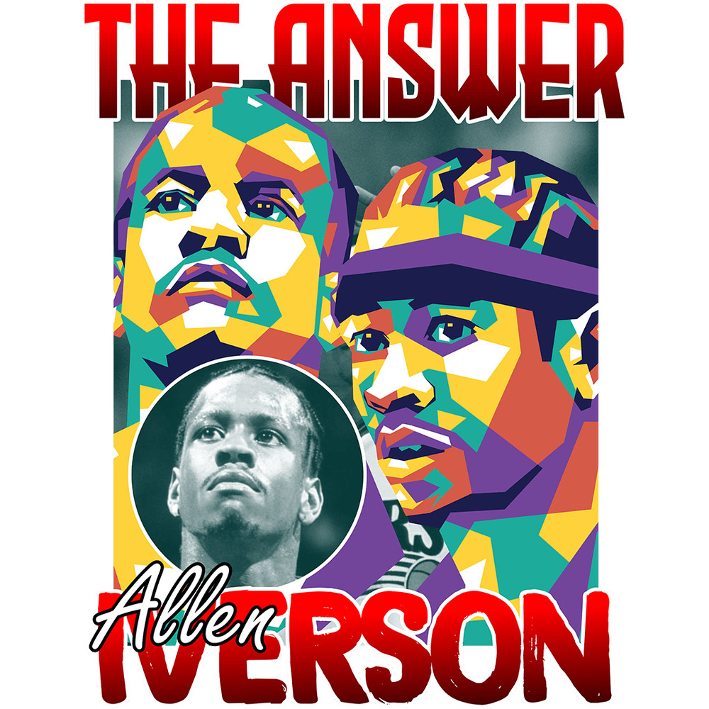 Allen Iverson 7 Retro PNG Sublimation Digital Download 0