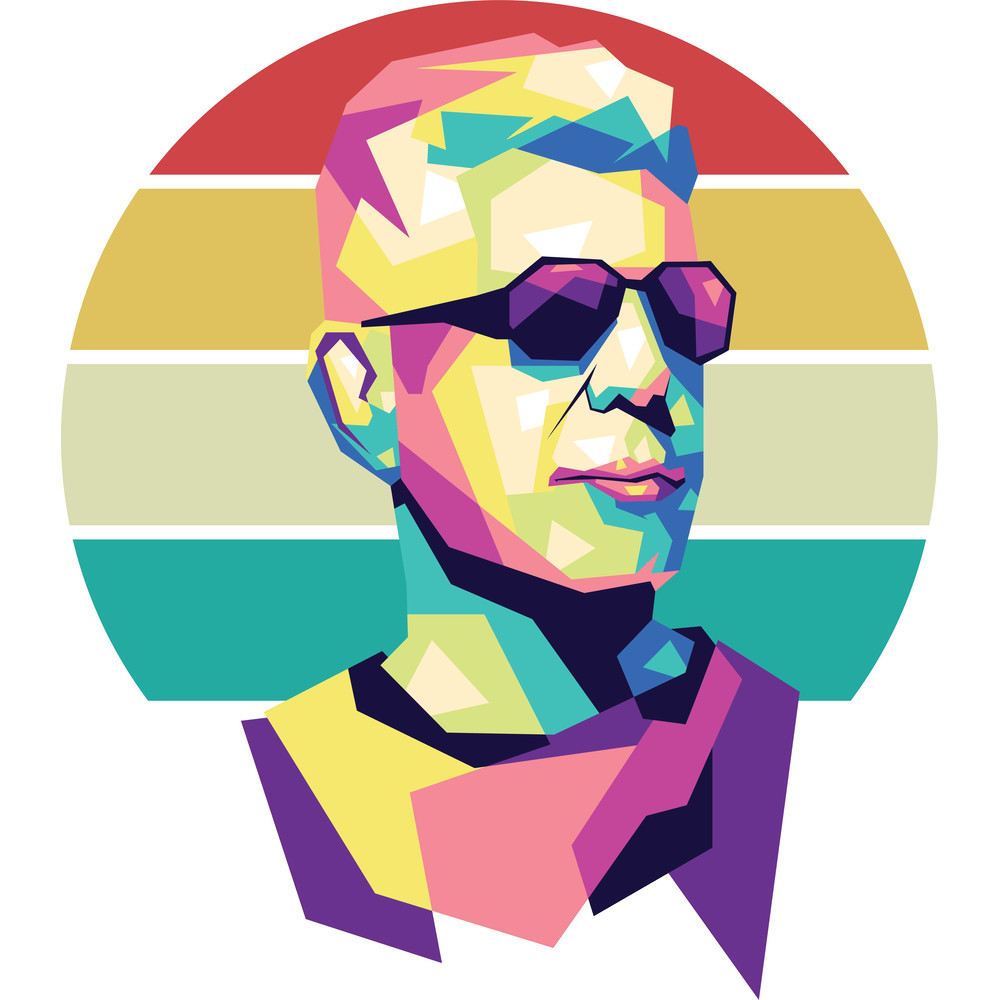 Anthony Bourdain WPAP Retro Retro PNG Sublimation Digital Download 0