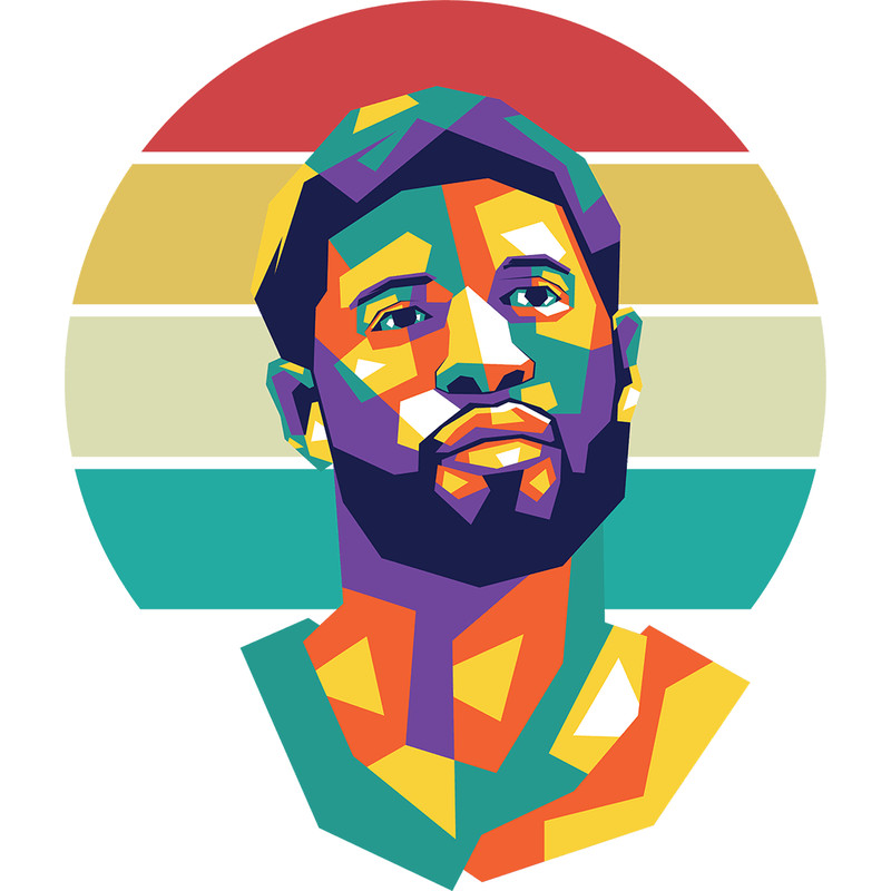 Paul George On WPAP Style Retro Retro PNG Sublimation Digital Download 0