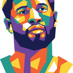 paul george on wpap style retro 1- retro png sublimation digital download