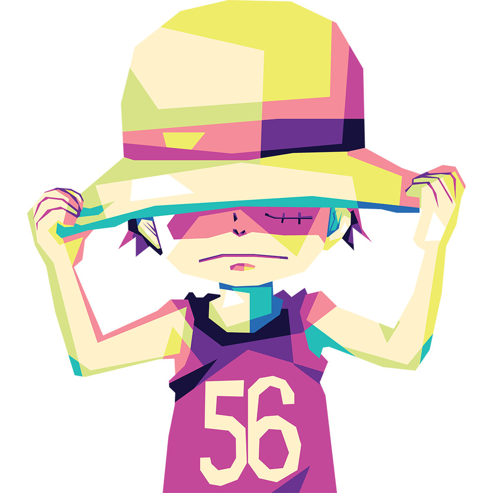 Luffy Retro PNG Sublimation Digital Download 0