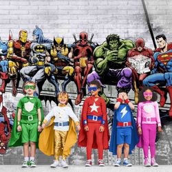 Marvelous Heroes Peel and Stick Wall Mural