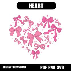 coquette valentine heart png, valentine png, valentines day pdf, valentine bow svg, pink valentine png, valentine love p