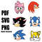 Sonic The Hedgehog Team SVG Amy Tails Knuckles Silver Sonic Face SVG 0