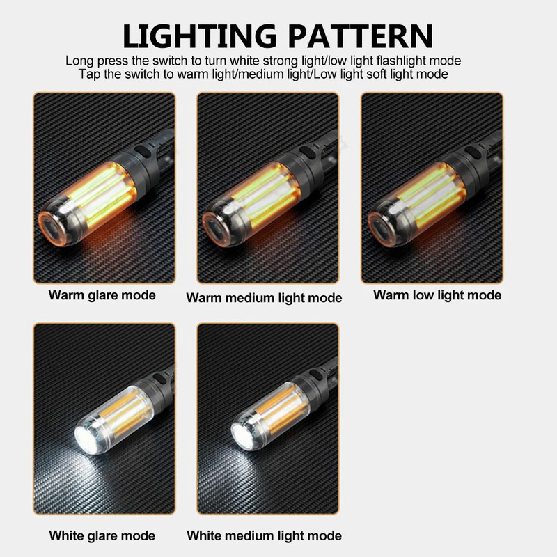 LED Rechargeable Flashlight Camping Lantern Bright Portable Waterproof Hiking Fishing Outdoor Hangi 4