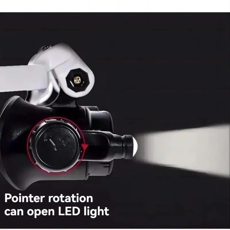 Magnifying Glass Headband, Jeweler Watchmaker Loupes, LED Light Eyewear, Telescopic Glasses, Reading Magnifier