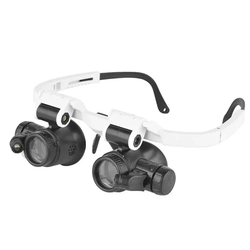 Magnifying Glass Headband, Jeweler Watchmaker Loupes, LED Light Eyewear, Telescopic Glasses, Reading Magnifier