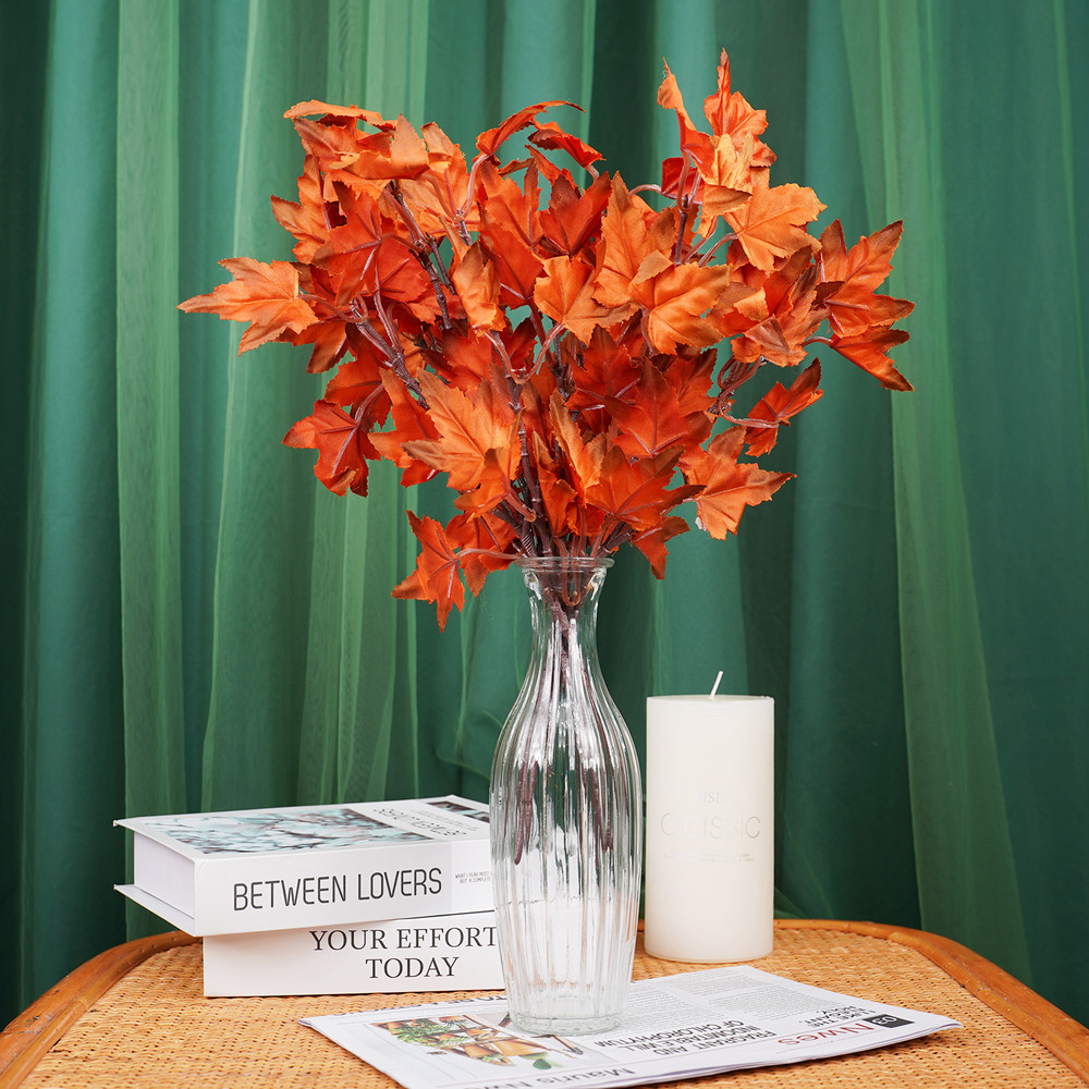 Fall Artificial Maple Leaf Flowers Bouquet Fake Plant For Home Room Decor Wedding Party Decoration 1