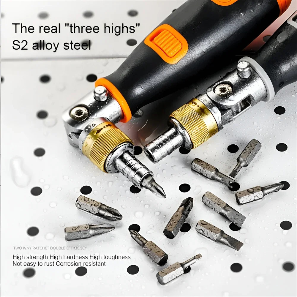 10 In 1 Multi Angle Ratchet Screwdriver Portable Adjustable Repair Tools Hidden Bit Magazine Bidire 2