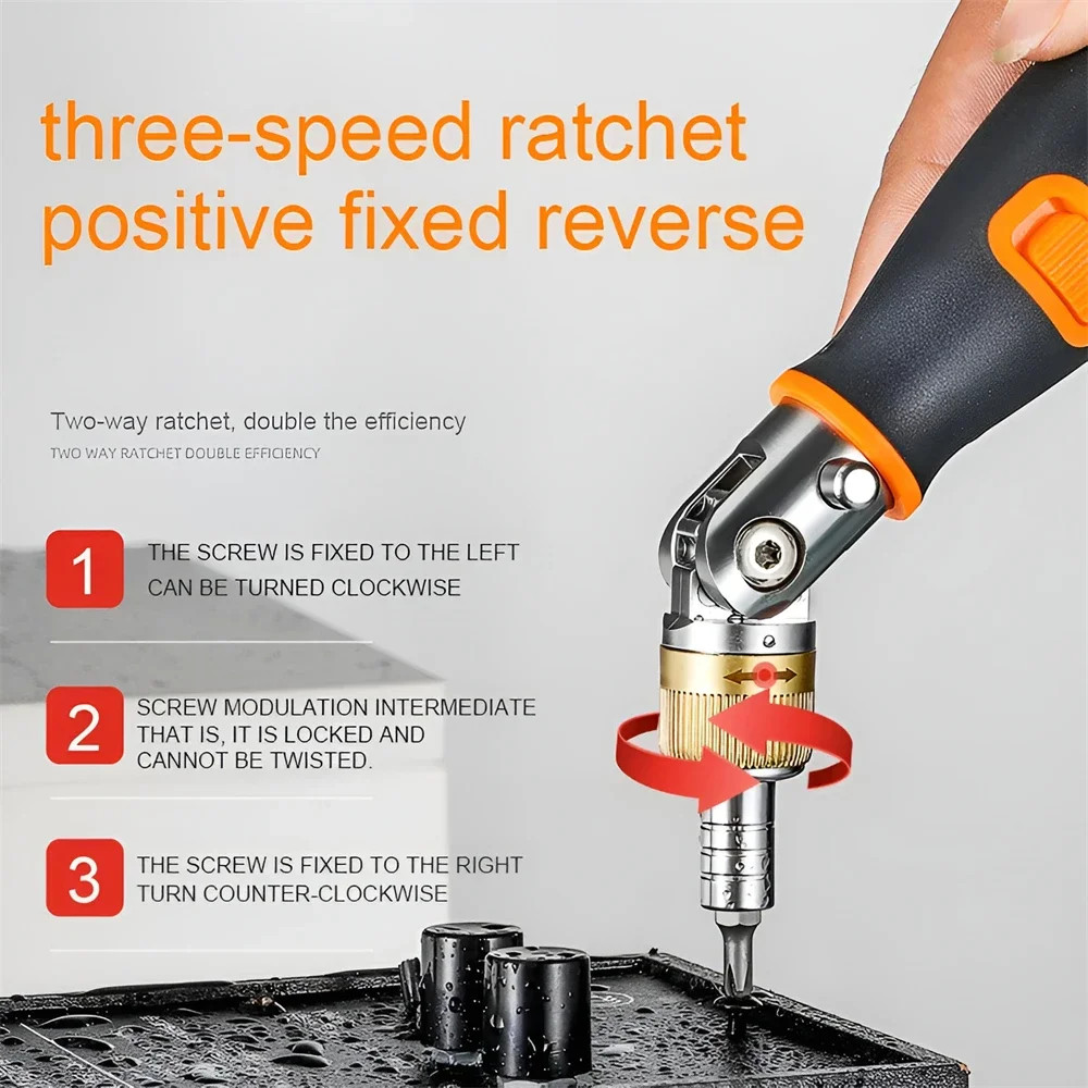 10 In 1 Multi Angle Ratchet Screwdriver Portable Adjustable Repair Tools Hidden Bit Magazine Bidire 5
